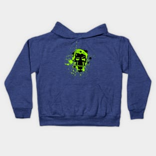 black skull, green blood Kids Hoodie